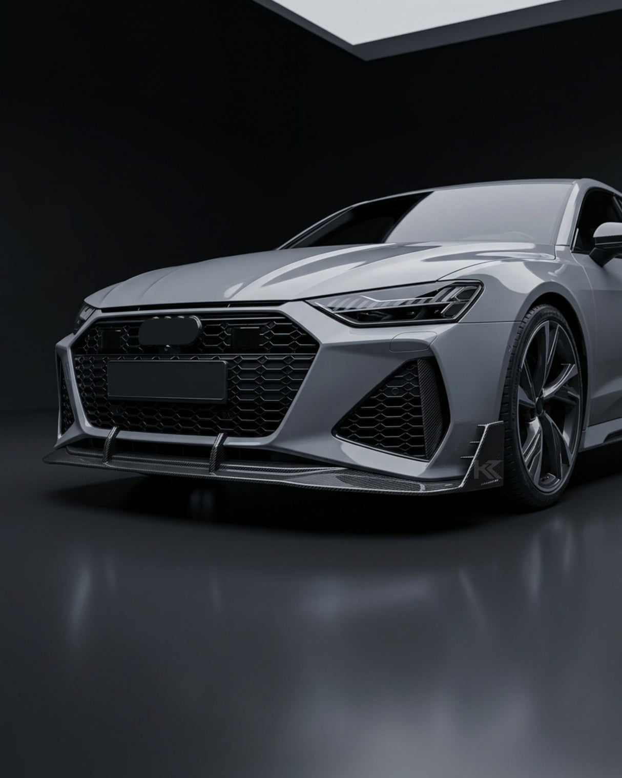 2020–2021 Audi RS7 C8 Sportback Front Bumper Diffuser Lip Set – Pre-Preg Dry Carbon Fiber