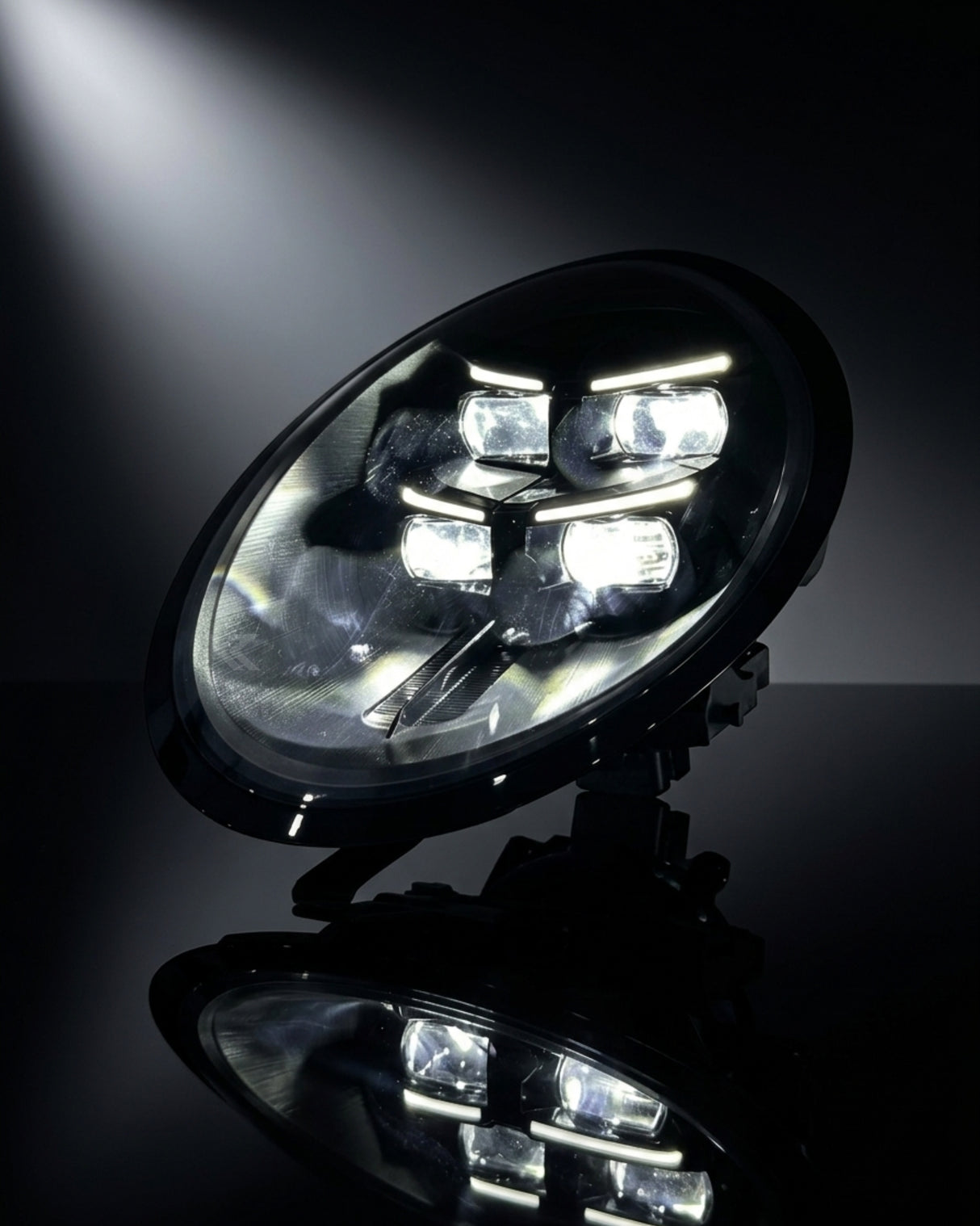 Porsche 991 911 Matrix LED Headlight Assembly with Dual DRL (Yellow / Smoke Base) 2013 - 2018 (Upgrade to 2025 911 Style / Replaces 99163113512)