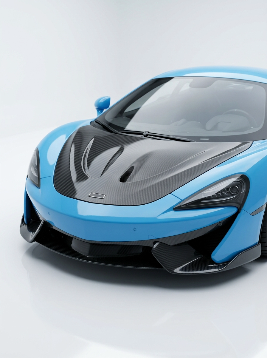 McLaren 540C 570S Dry Carbon Fiber Bonnet Hood P1 Style Bolt-On