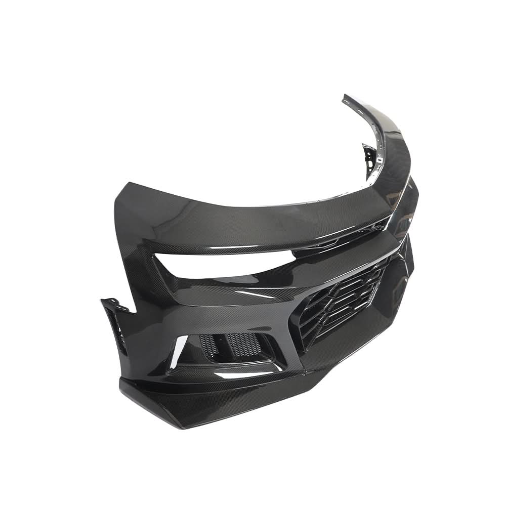 2017-2025 Chevy Camaro ZL1 Black Panther 1PC Full Gloss Carbon Fiber Track Package Front Bumper Conversion