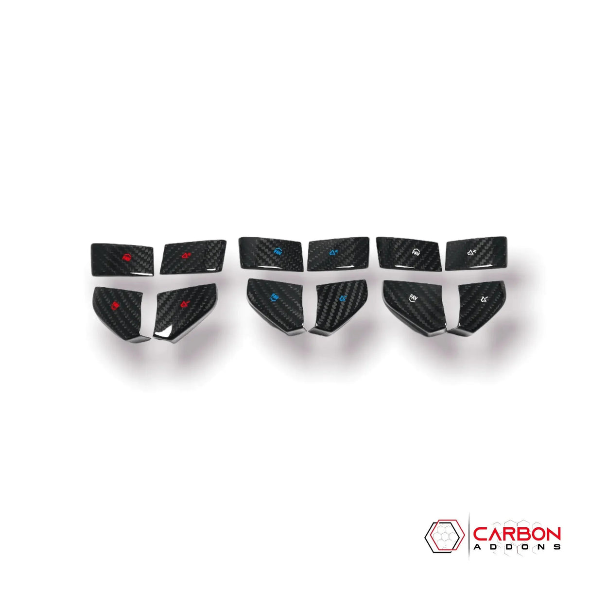 C8 Corvette Real Carbon Fiber Steering Wheel Volume Button Covers | Interior Upgrade (2020–2026)