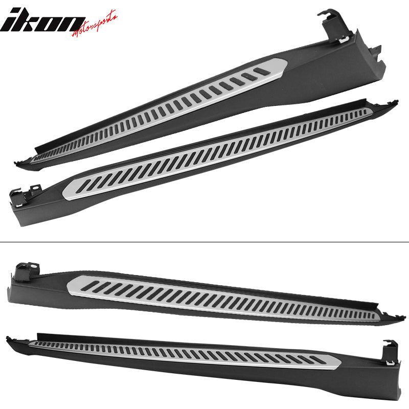 2015-2019 BMW X6 F16 Black & Silver 2PCS Running Boards Side Step Bars
