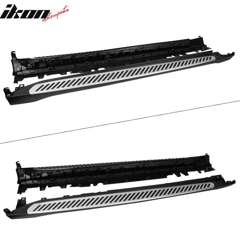 2015-2019 BMW X6 F16 Black & Silver 2PCS Running Boards Side Step Bars