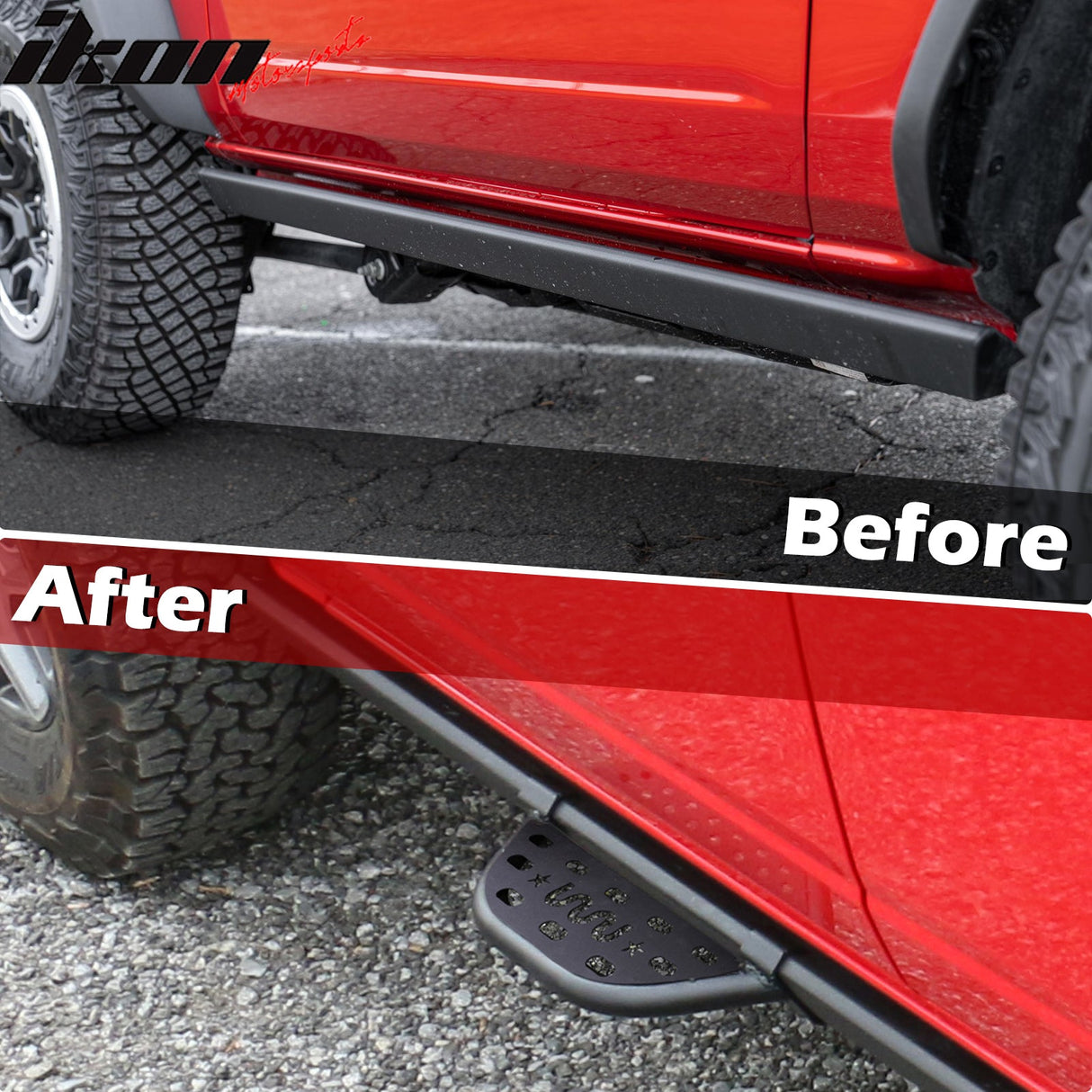 2021-2025 Ford Bronco 2/4 Dr Black Rock Rail Side Step Tungsten Steel