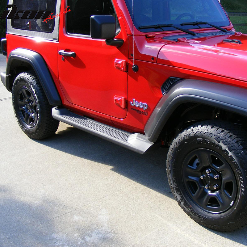 2018-2024 Jeep Wrangler JL 2 Door OE Textured Black Running Boards ABS