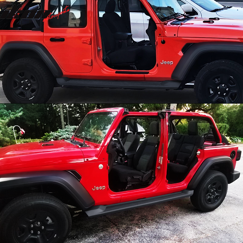 2018-2024 Jeep Wrangler JL 4-Door OE Textured Black Running Boards ABS