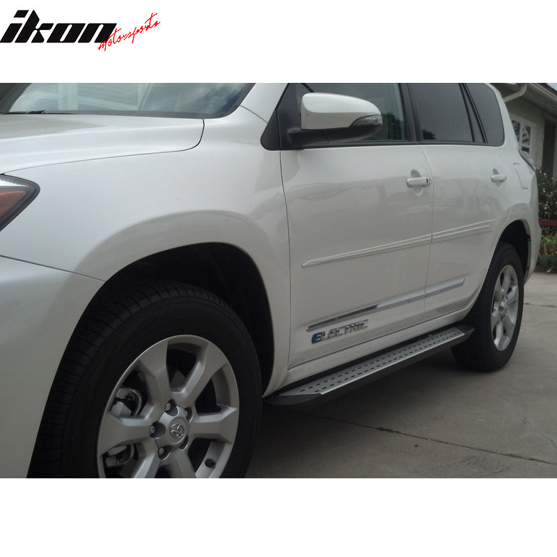 2007-2012 Toyota RAV4 OE Style Black Silver Running Board Aluminum