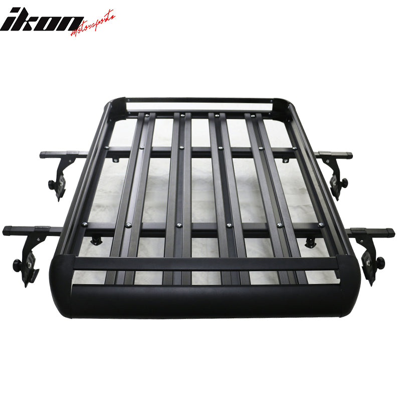 Universal Black Roof Rack Luggage Carrier W/ Cross Bar Aluminum