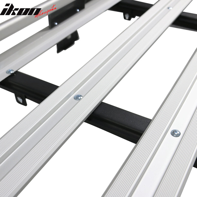 Universal Silver Roof Rack Luggage Carrier W/ Cross Bar Aluminum