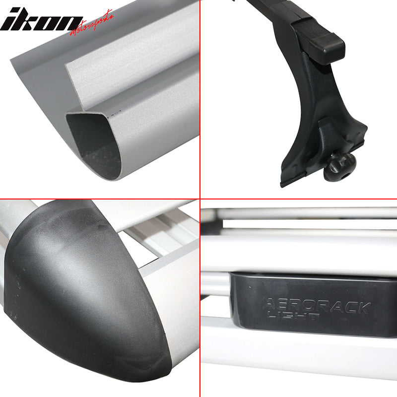 Universal Silver Roof Rack Luggage Carrier W/ Cross Bar Aluminum