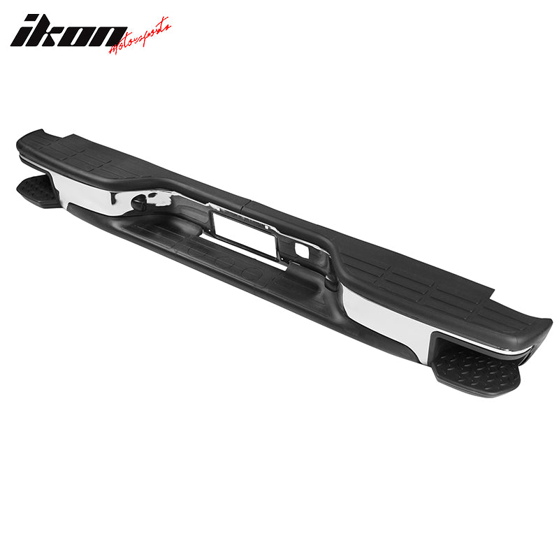 1999-2006 Chevy Silverado Sierra Chrome Black Rear Step Bumper Steel