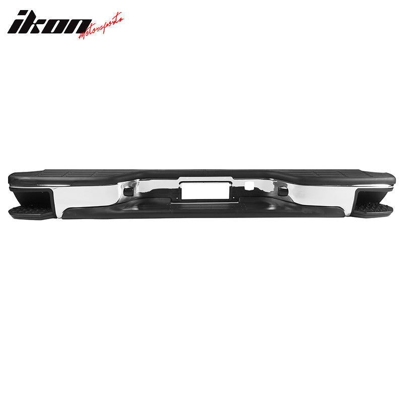 1999-2006 Chevy Silverado Sierra Chrome Black Rear Step Bumper Steel