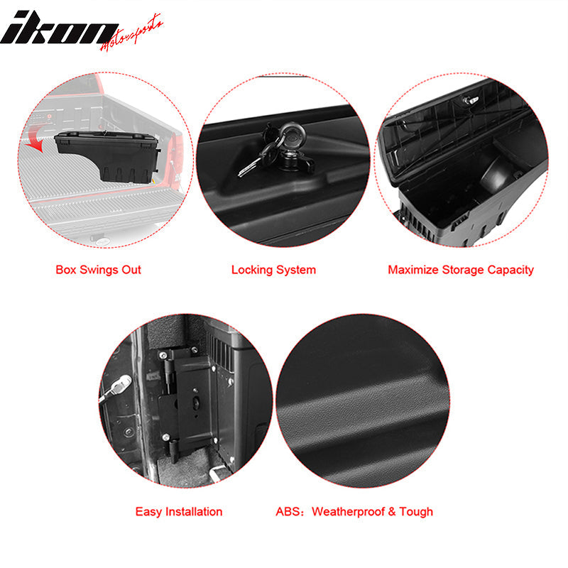 2007-2019 Toyota Tundra Black Truck Bed Storage Box Passenger Side ABS