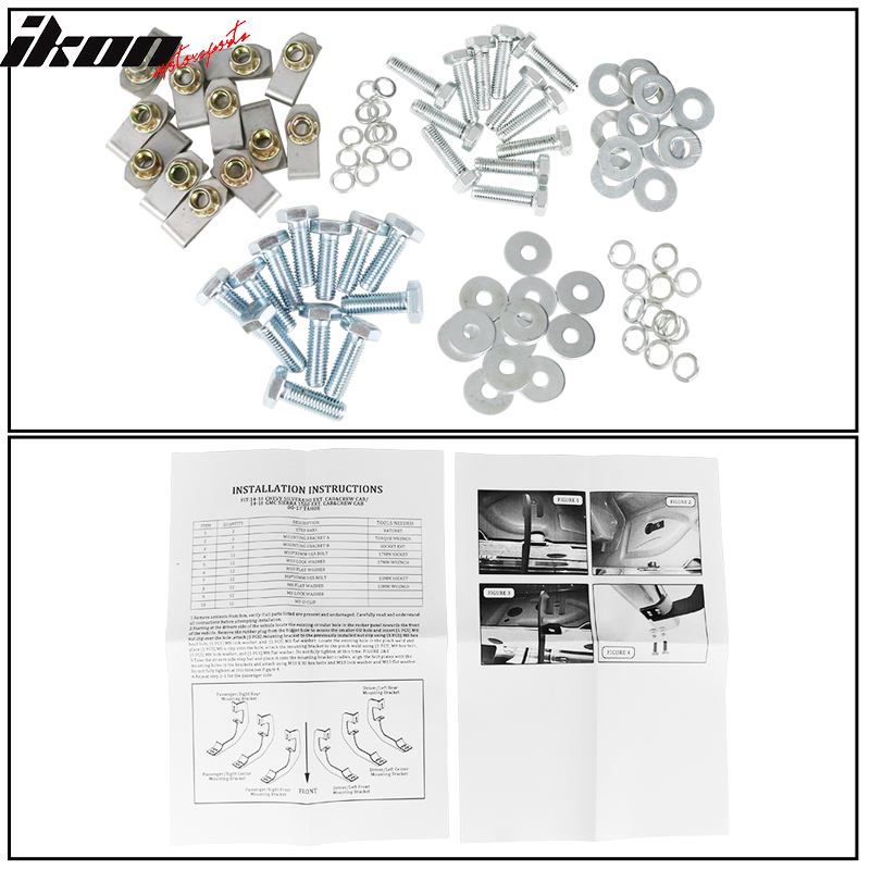 2007-2018 Chevy Silverado Crew Cab BCK Style Black Running Boards