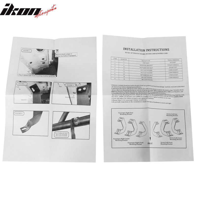 2005-2022 Toyota Tacoma Access Cab BCT Black Running Boards Side Step