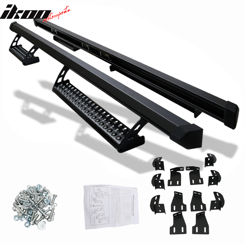 2005-2022 Toyota Tacoma Double Cab OE Style Black Running Boards Steel