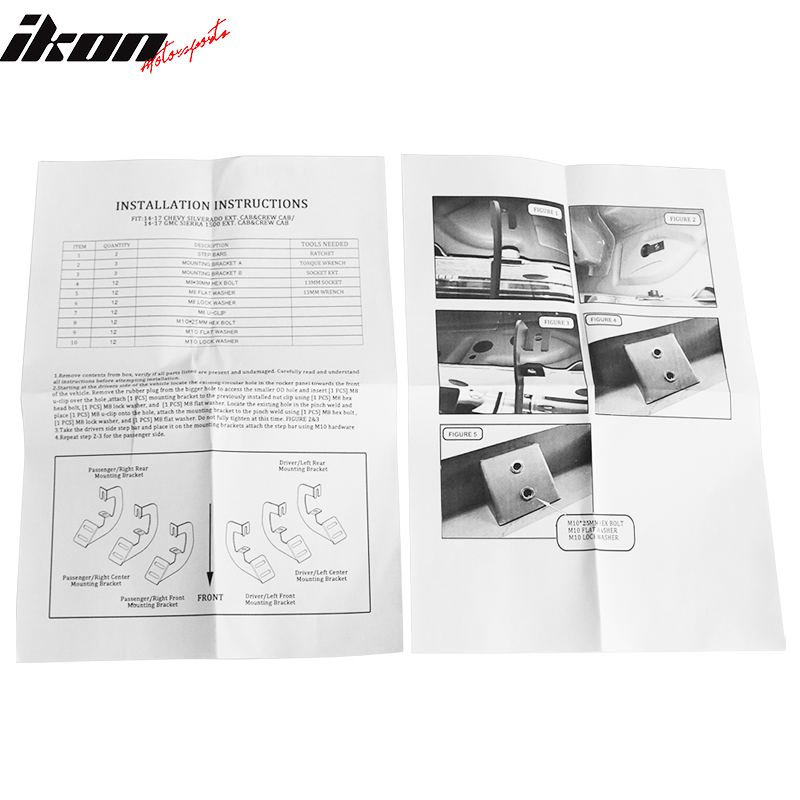 2007-2018 Chevy Silverado Extended Cab BZ Style Black Running Boards