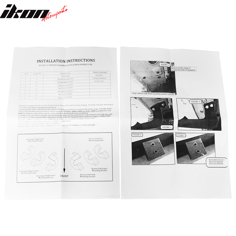 2005-2022 Toyota Tacoma Access Cab BZ Black Running Board Side Steps