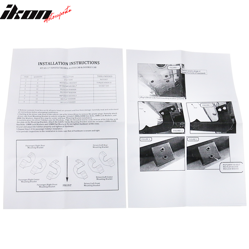 2005-2023 Toyota Tacoma Double Cab BZ Style Running Boards Nerf Bars