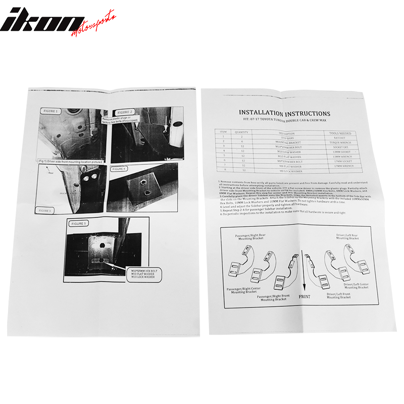 2007-2021 Toyota Tundra Crew Double Cab BZ Style Black Running Boards