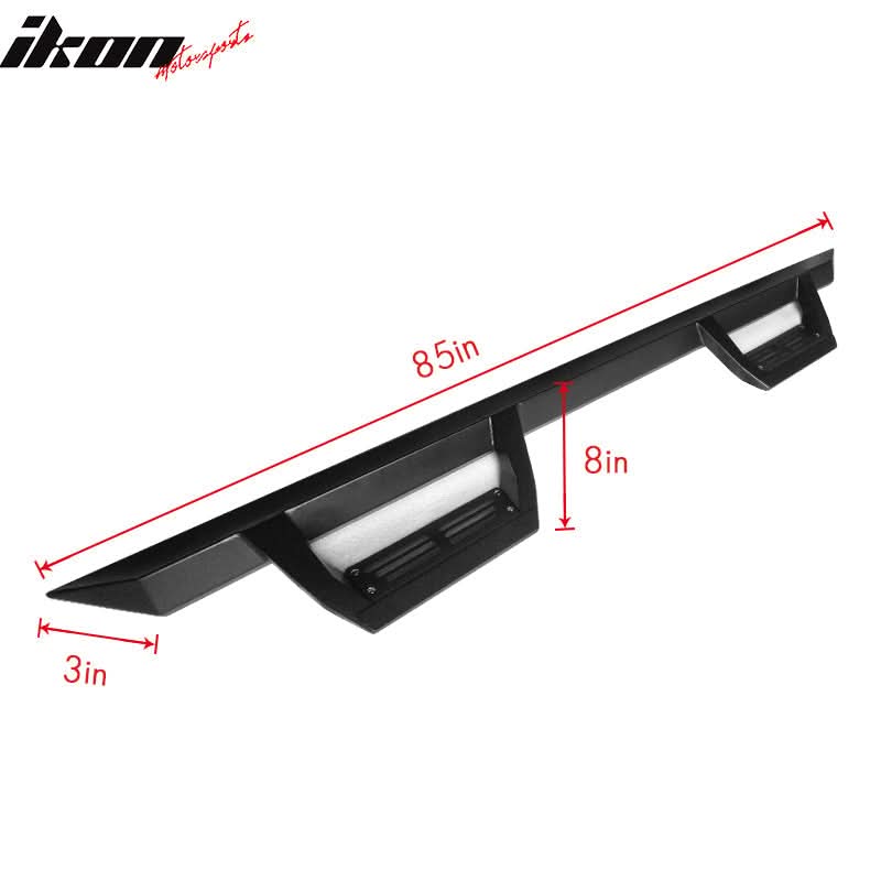 2009-2023 Dodge Ram 1500 IKON V2 Style Black Running Board Solid Steel