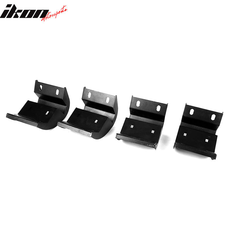 2009-2014 Ford F-150 Crew Cab IKON V2 Black Running Boards Solid Steel