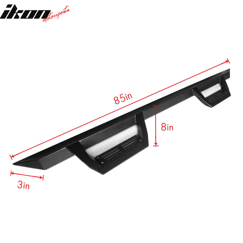 1999-2016 Ford F-250 Superduty IKON V2 Black Running Board Solid Steel