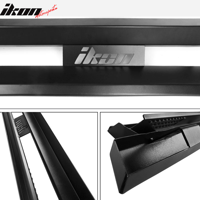 2005-2022 Toyota Tacoma Double Cab IKON V1 Black Running Boards Steel