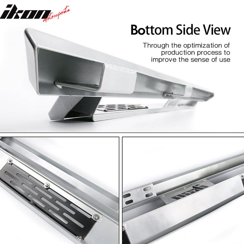 2007-2018 Chevy Silverado Sierra IKON V1 Silver Running Boards Steel