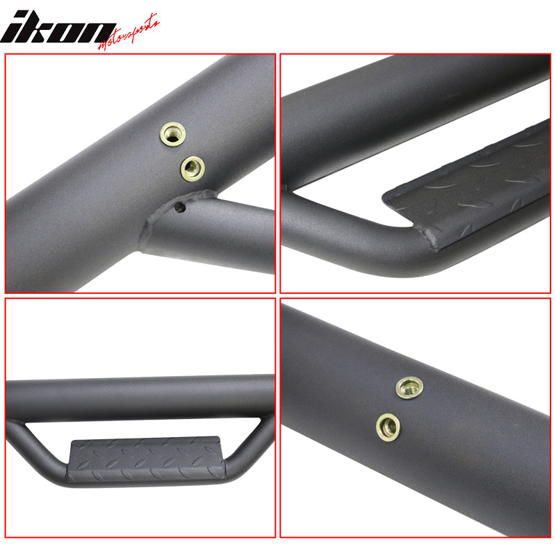 2005-2022 Toyota Tacoma Quad Cab OEM Style Black Running Boards Steel