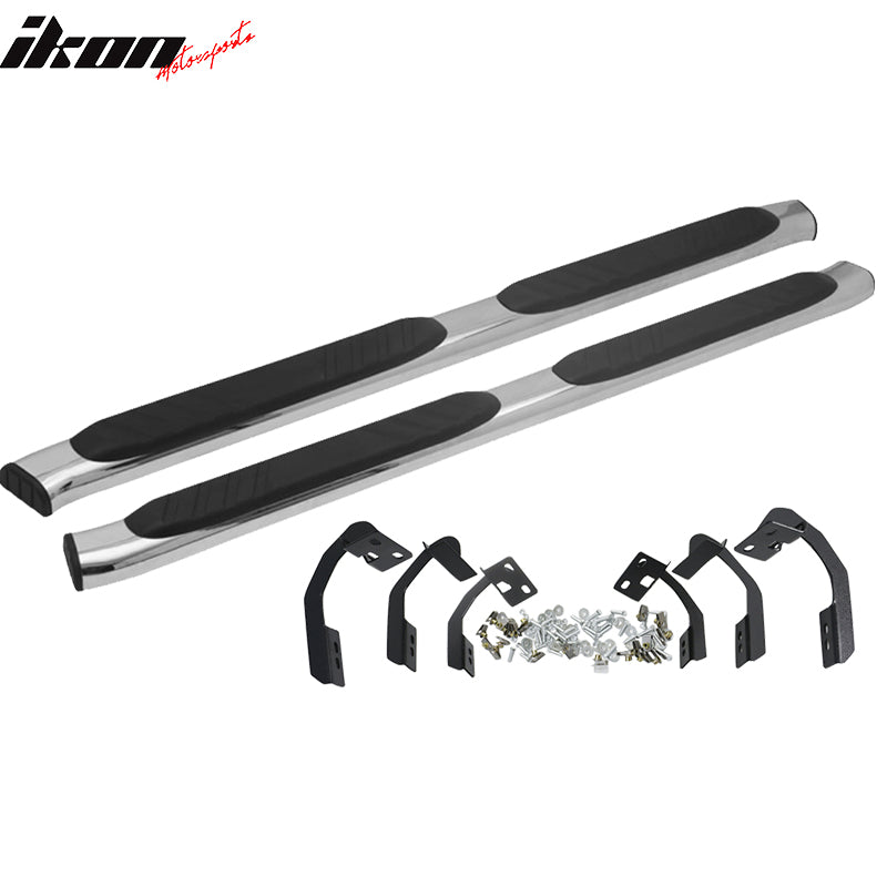 2004-2014 Ford F150 Extended Cab OE Silver Black Running Board Steel