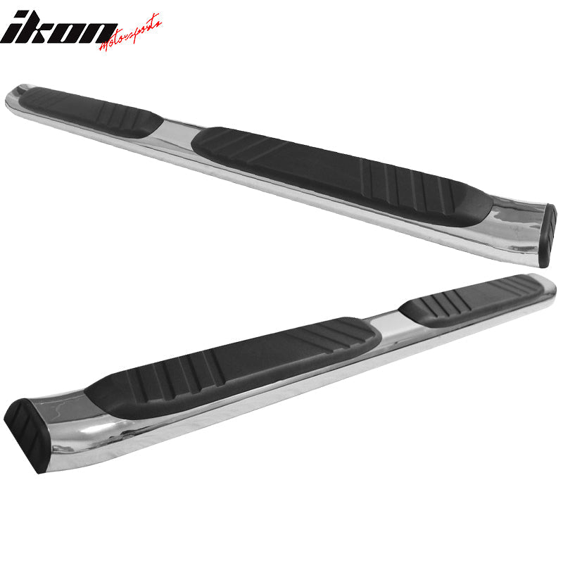 2004-2014 Ford F150 Extended Cab OE Silver Black Running Board Steel