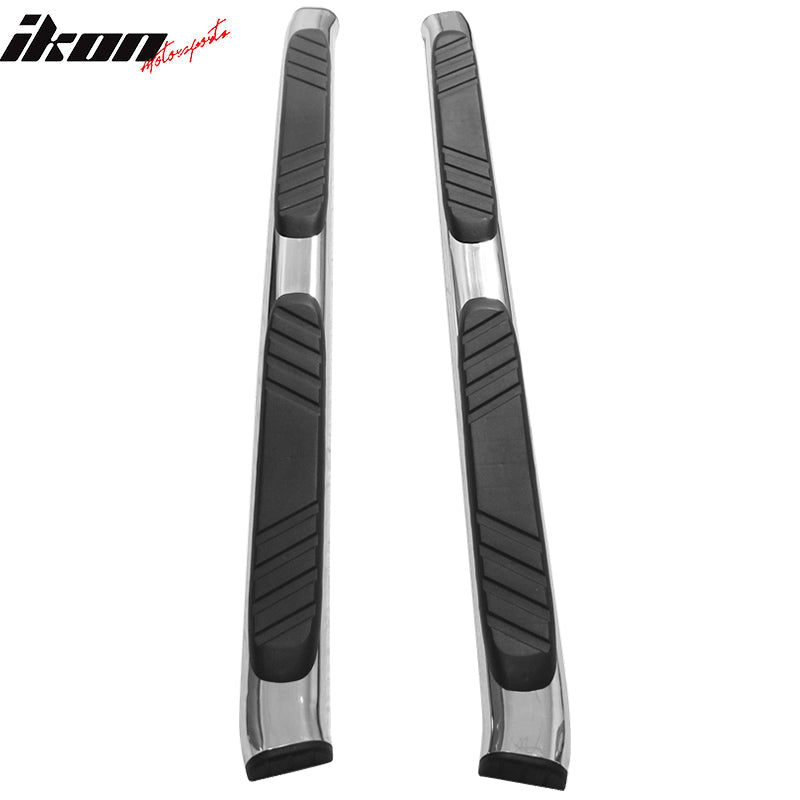 2004-2014 Ford F150 Crew Cab OE Style Silver Black Running Board Steel