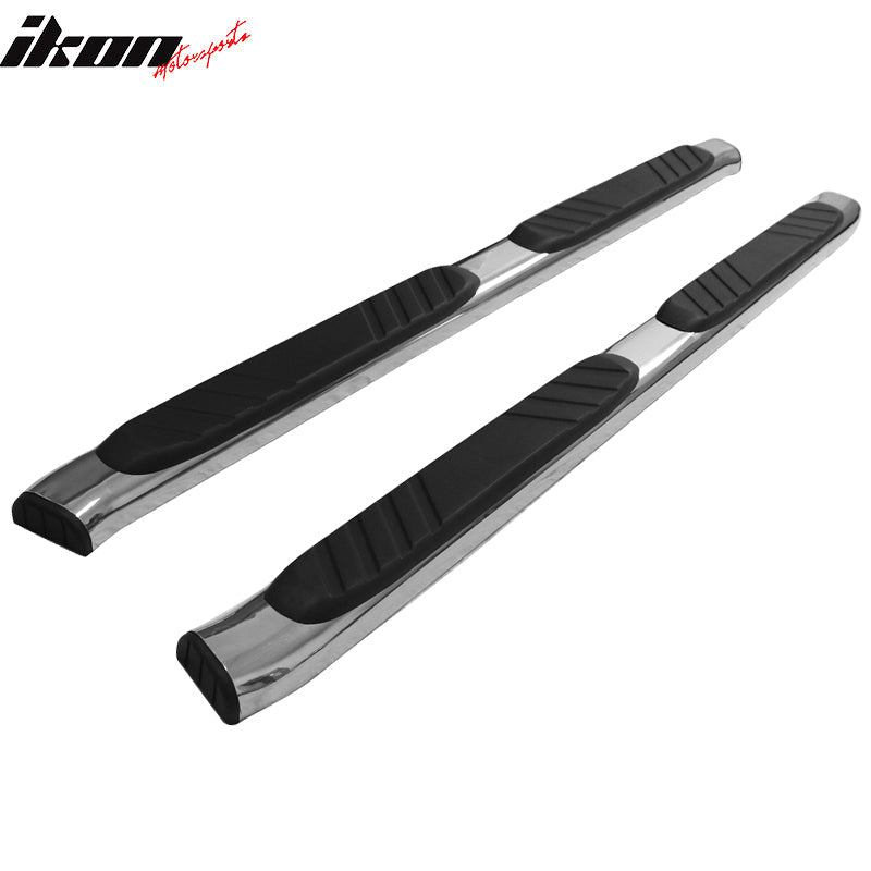 2004-2014 Ford F150 Crew Cab OE Style Silver Black Running Board Steel