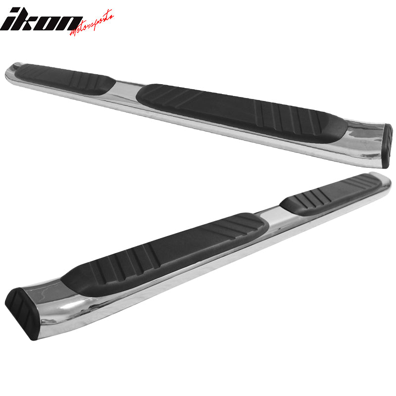 2004-2014 Ford F150 Crew Cab OE Style Silver Black Running Board Steel