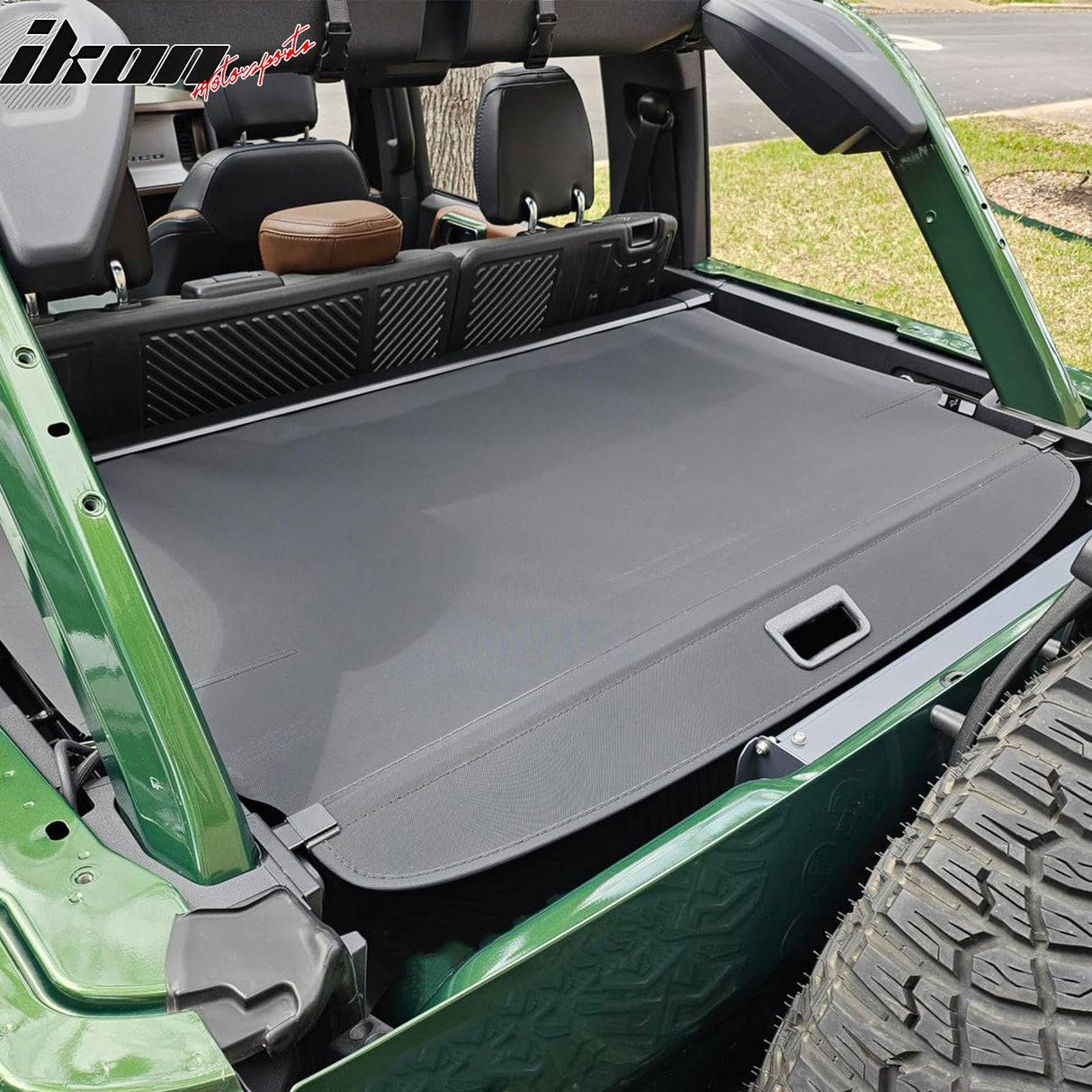 2021-2025 Ford Bronco 4-Door Black Retractable Rear Trunk Cargo Cover