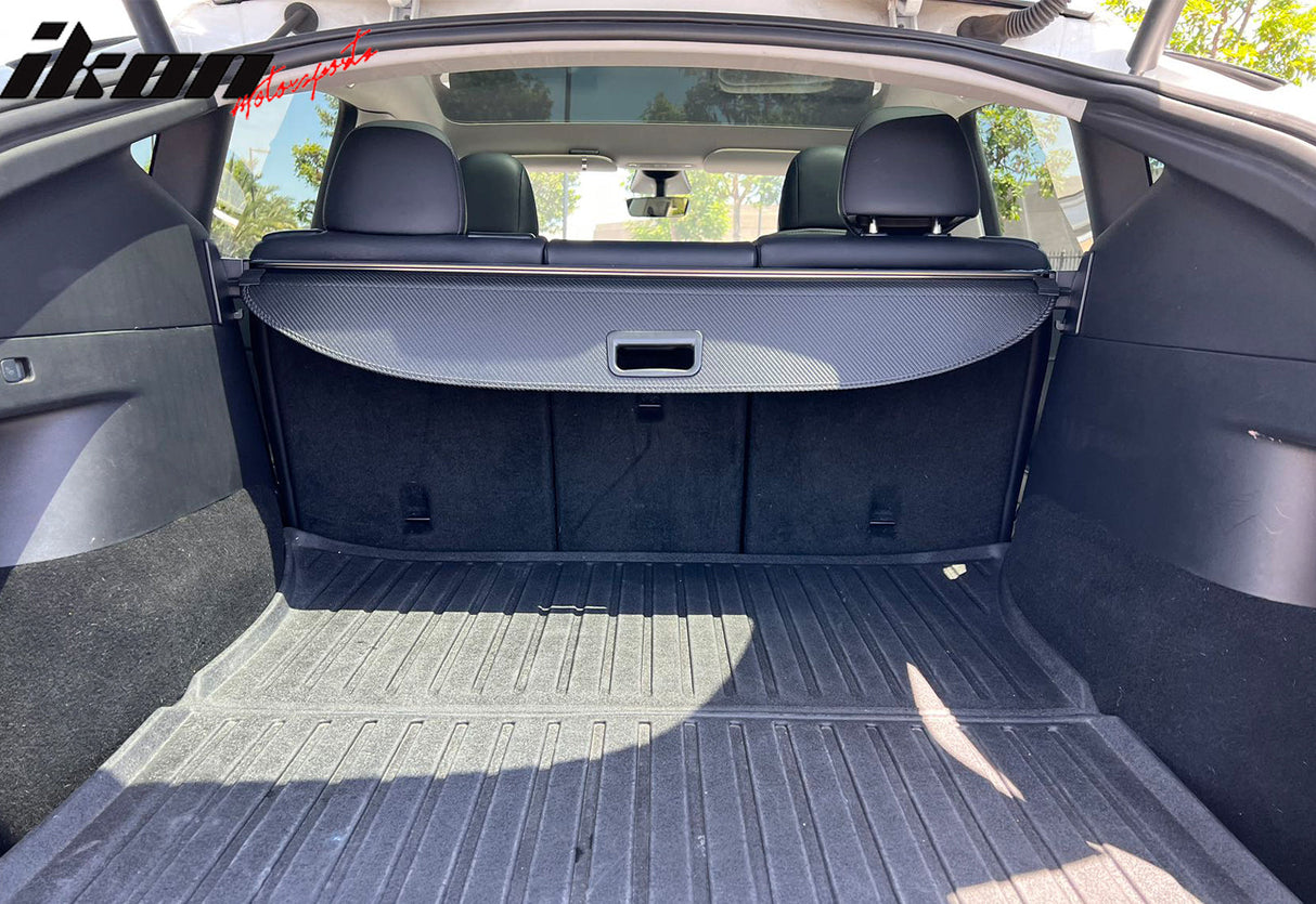 2020-2022 Tesla Model Y CF Texture Style Retractable Trunk Cargo Cover