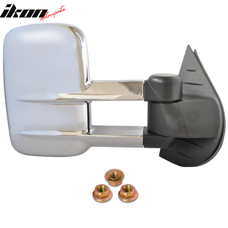 2007-2014 Chevy Silverado Side Towing Mirrors Manual Non-Heated Chrome