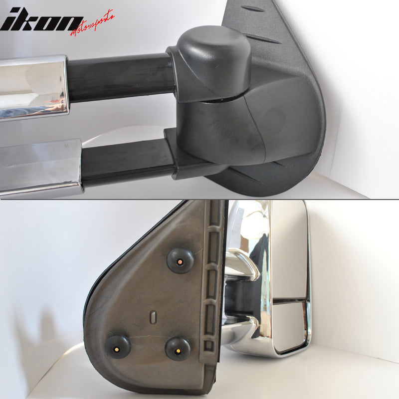 2007-2014 Chevy Silverado Side Towing Mirrors Manual Non-Heated Chrome