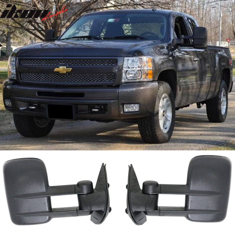 2007-2014 Silverado GMC Sierra Side Towing Mirrors Manual Non-Heated