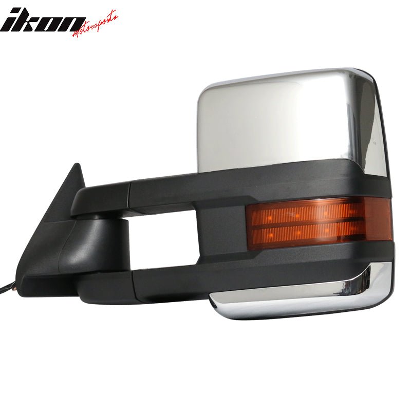 1988-1998 C1500 Tow Mirrors Power Turn Signal Arrow Lamp Chrome