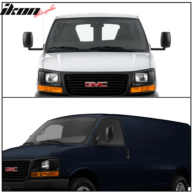 2003-2017Â Chevy Express GMC Savana Side View Tow Mirrors Textured