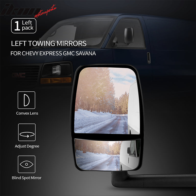 2003-2017Â Chevy Express GMC Savana Side View Tow Mirrors Textured