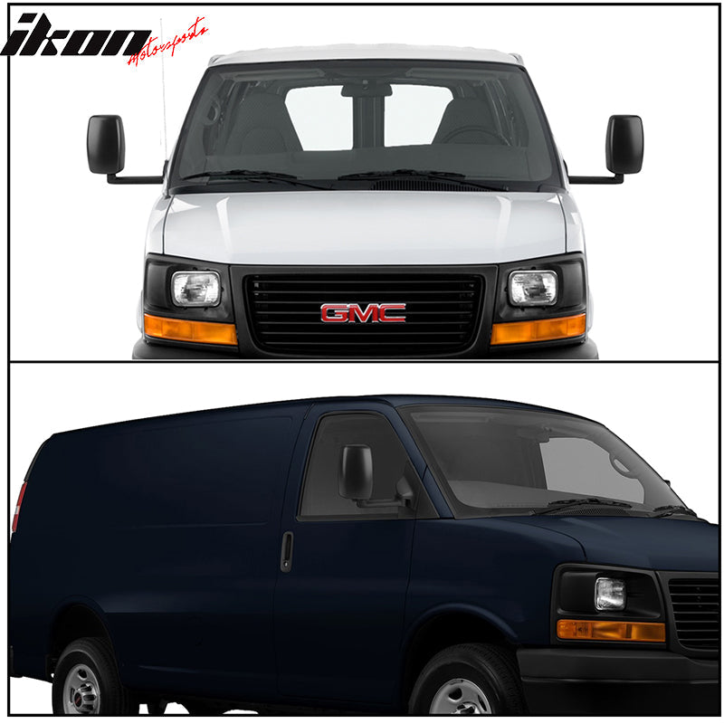 2003-2017Â Chevy Express GMC Savana Side View Towing Mirror Textured
