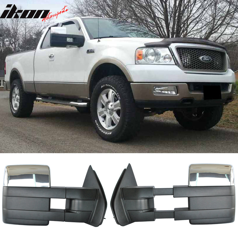 2009-2014Â F150 Tow Mirrors Power Heated Turn Signalddle Light Chrome