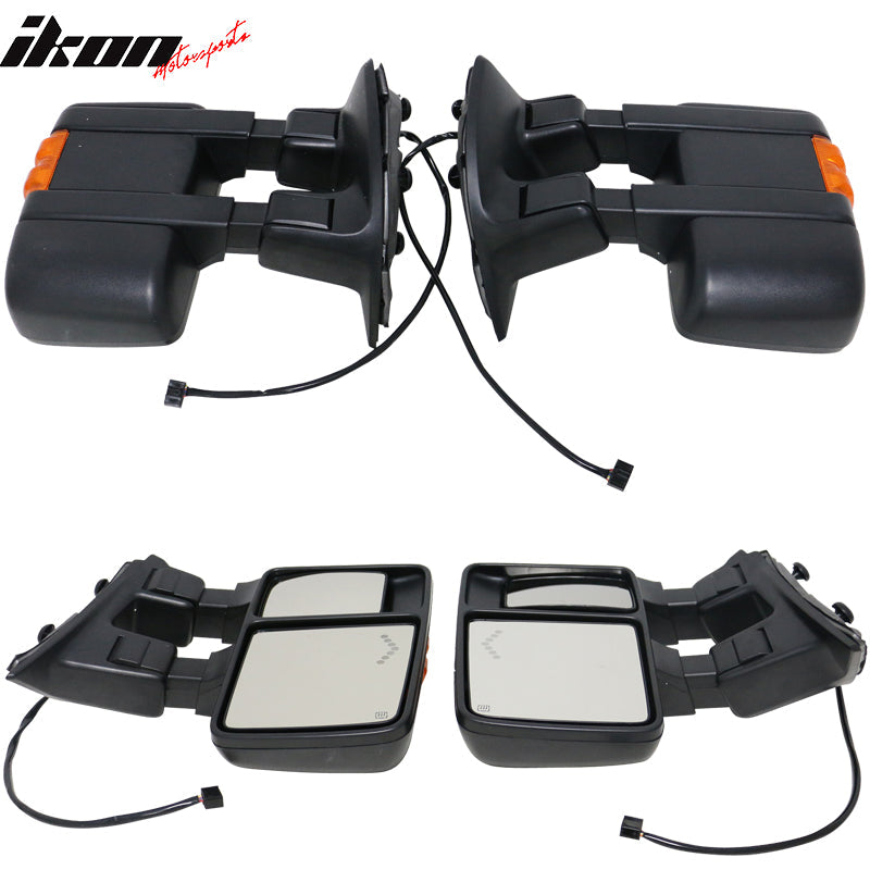 2008-2015Â F250 Towing Tow Mirrors Power Heated Signal Arrow Light