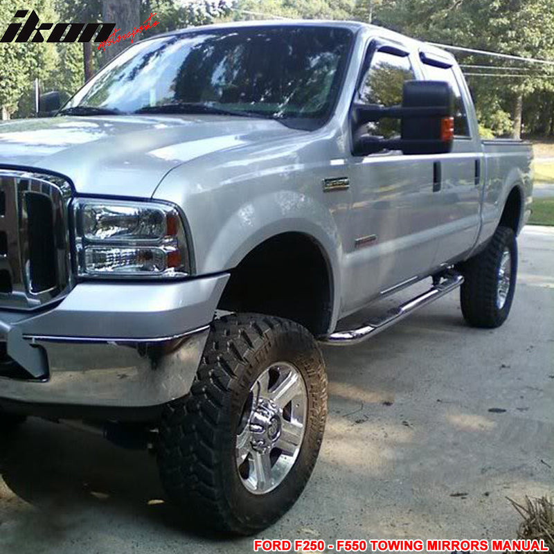 1999-2015 Ford F250 F550 Tow Towing Mirrors Manual Pair
