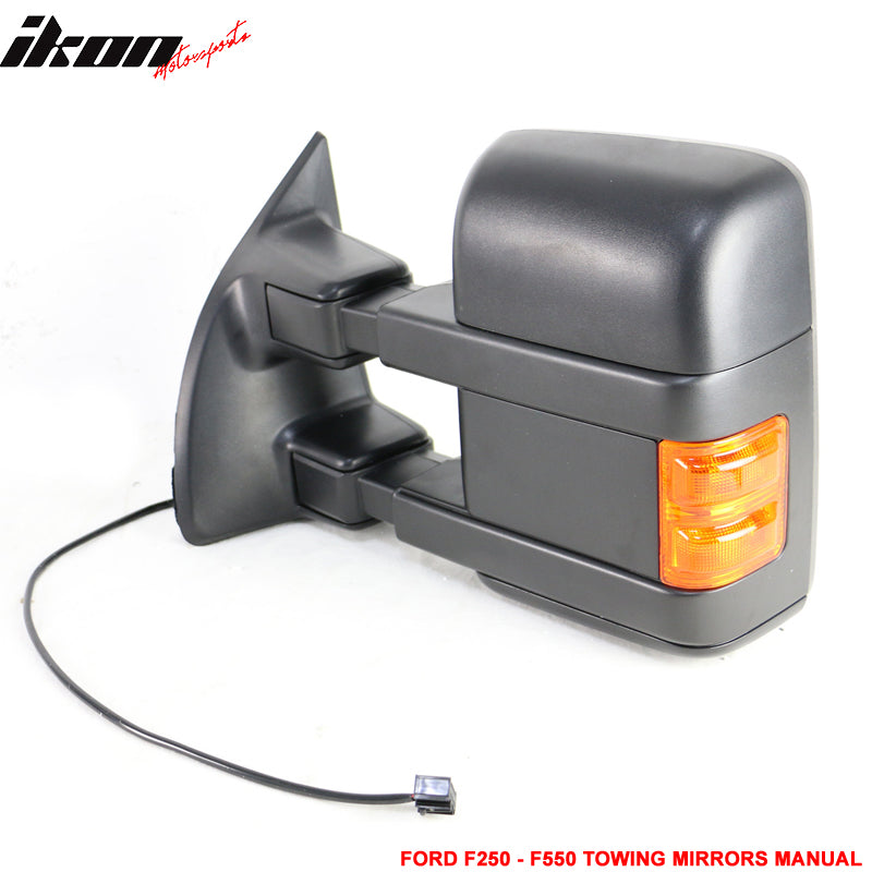 1999-2015 Ford F250 F550 Tow Towing Mirrors Manual Pair