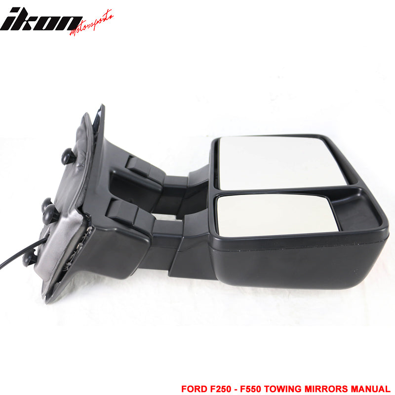 1999-2015 Ford F250 F550 Tow Towing Mirrors Manual Pair