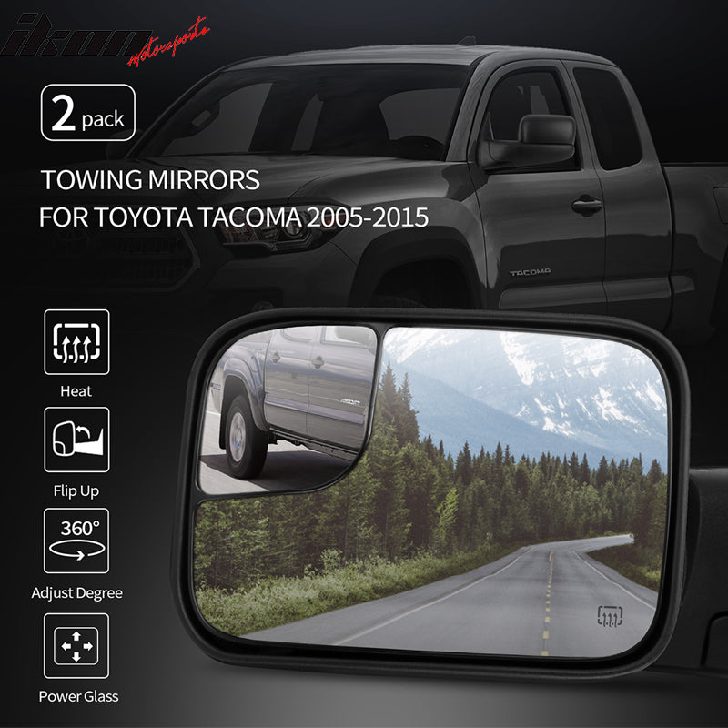 2005-2015Â Toyota Tacoma Side View Towing Mirrors Power Heated 2PC